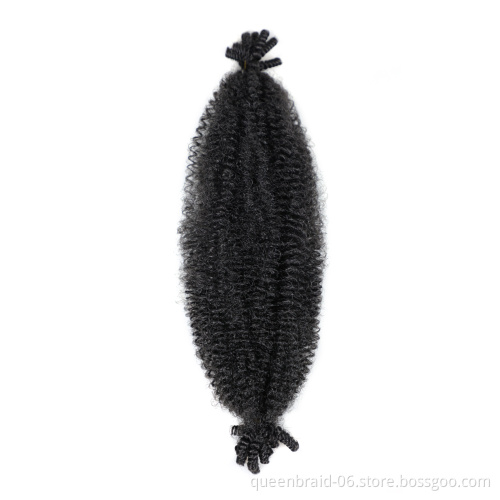 Pre-Separated Springy Afro Twist Hair Pre-fluffed Natural Kinky Twist For Protective Styling Marley Crochet Braiding Hair